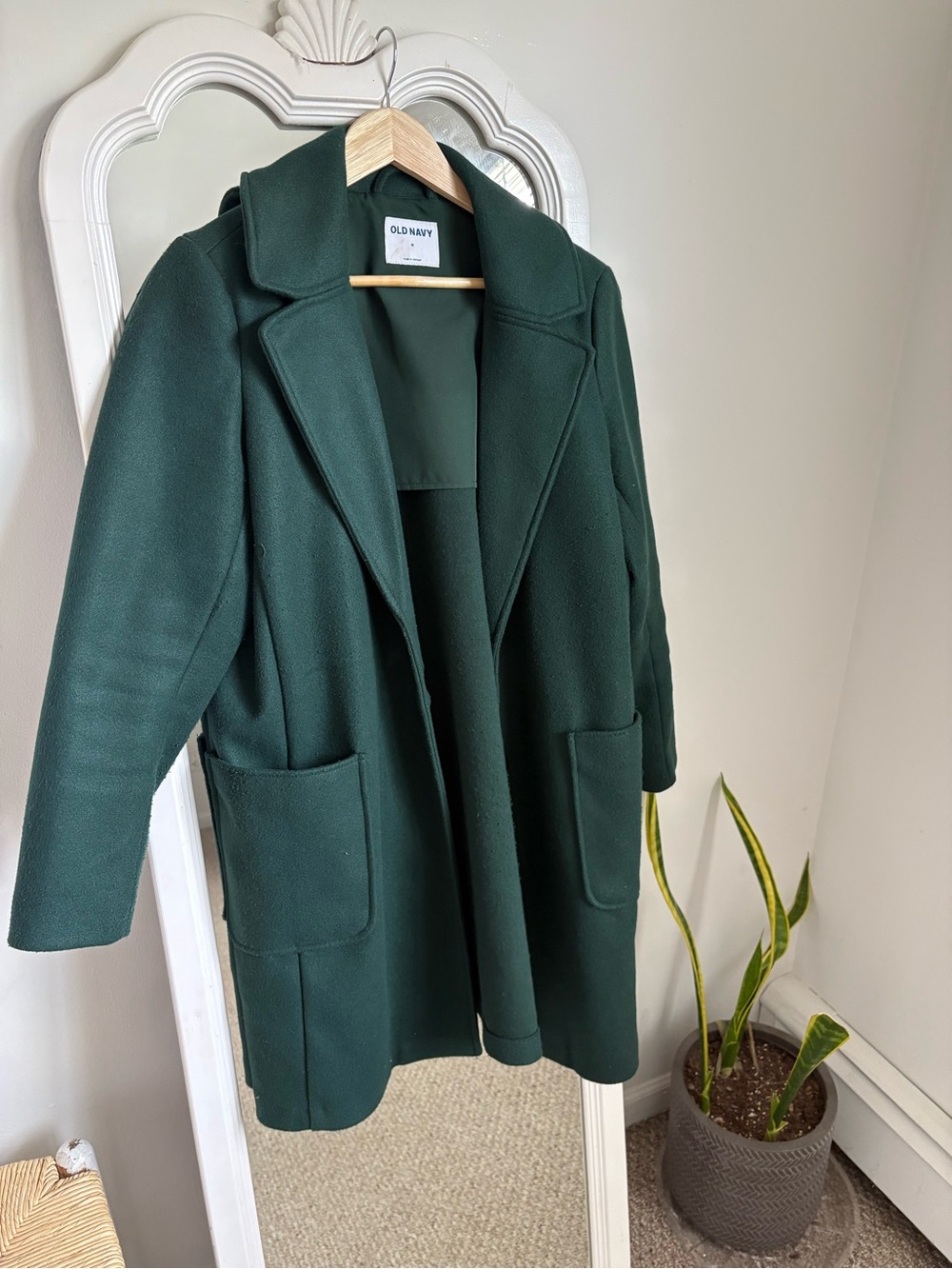 Old Navy Forest Green Coat with Patch Pockets